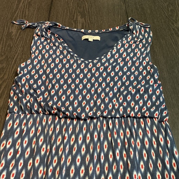 Loft sleeveless maxi dress. Size L. Elastic waist. Super cute pattern! - Picture 6 of 7